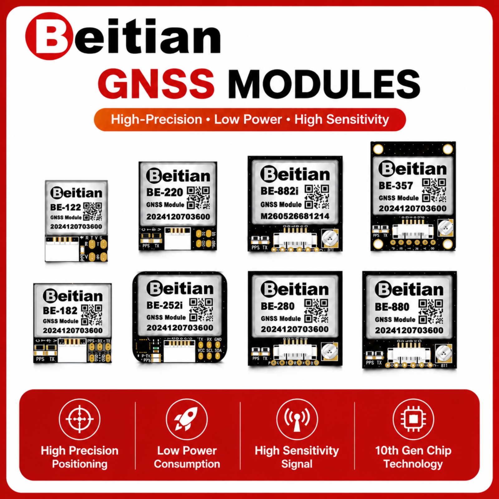 Drone Gps Module - Beitian M10 トリプルモード GNSS コンパスモジュール IST8310