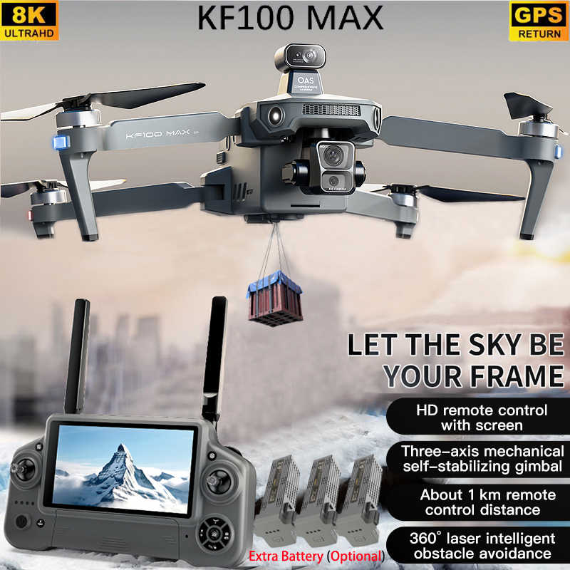 Drone Gimbal - KF100 MAX GPSドローン 4Kカメラ 3軸ジンバル WIFI障害物回避