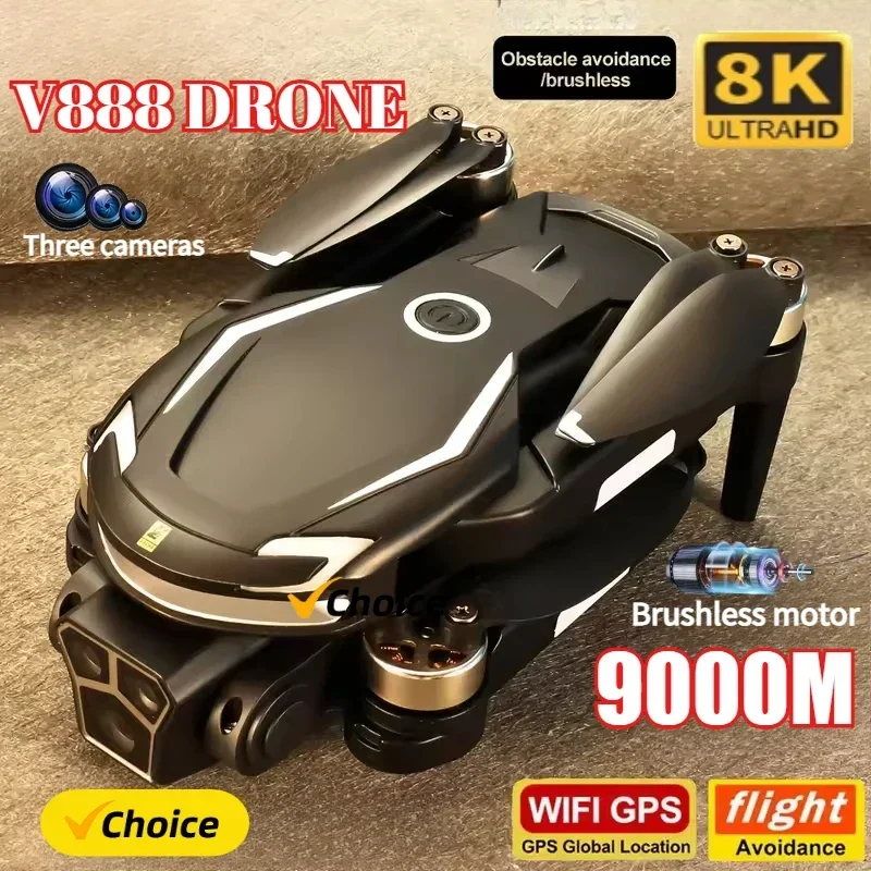 Drone Gps Mount - 新型V888ドローン 8K GPSトリプルカメラ搭載 プロ仕様 障害物回避 オプティカルフローポジショニング