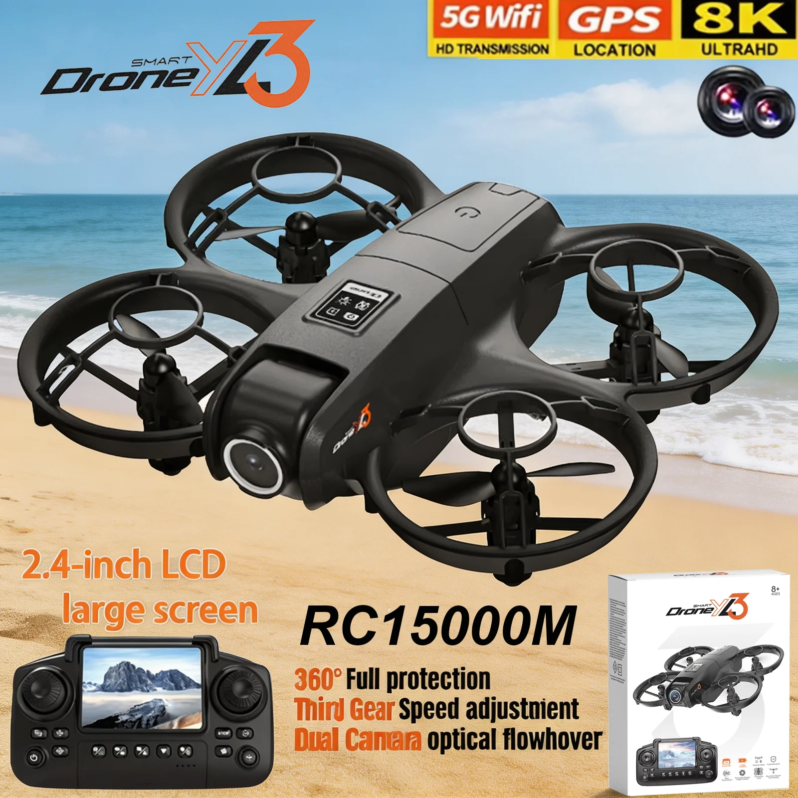 Drone Gps Mount - 新型YL3 RCドローン 8K 1080P広角デュアルHDカメラ搭載 折りたたみ式クアッドコプター WiFi