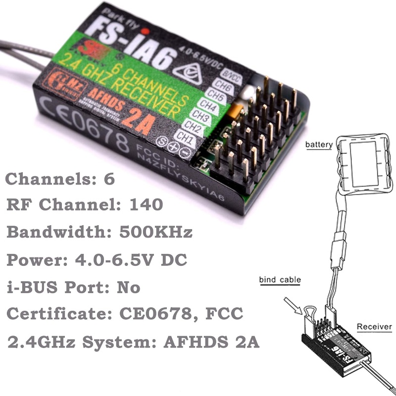 Flysky FS-IA6 レシーバー 6CH デュアルアン - Drone Antenna のレビューと価格