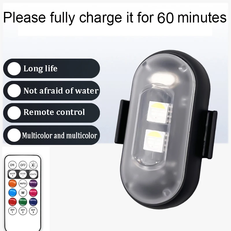 ワイヤレスリモコン付きストロボライト,LED警告灯,7色,航 - Drone Led Light のレビューと価格