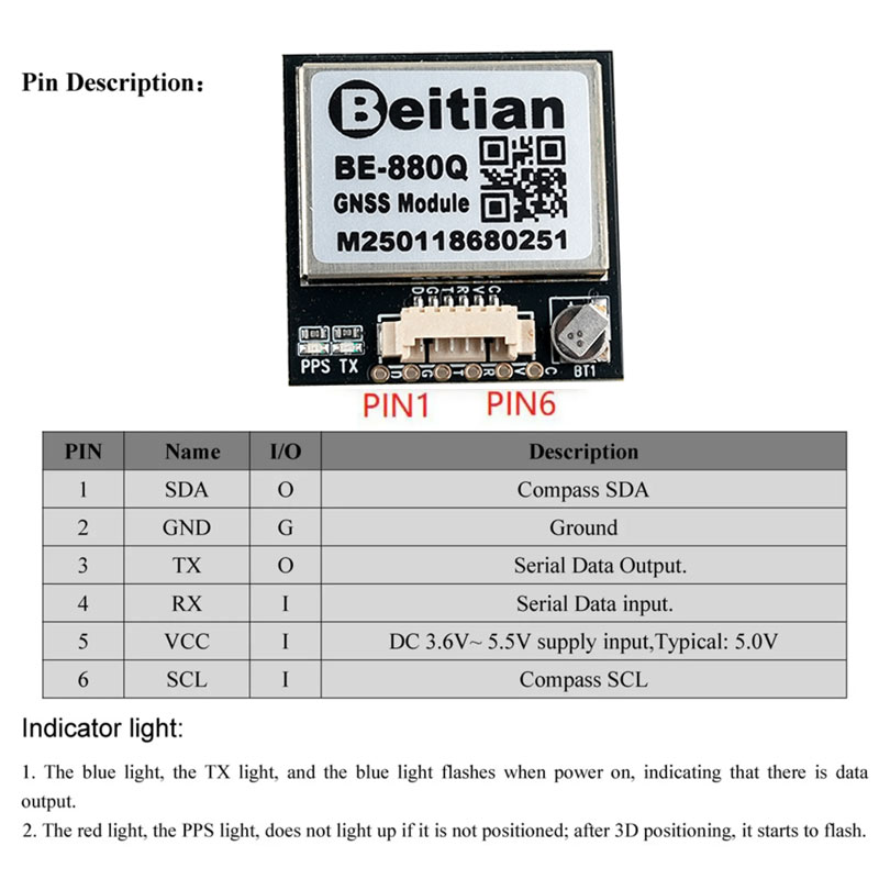 BE-880Q GNSS GPSモジュール M10050チッ - Drone Compass のレビューと価格