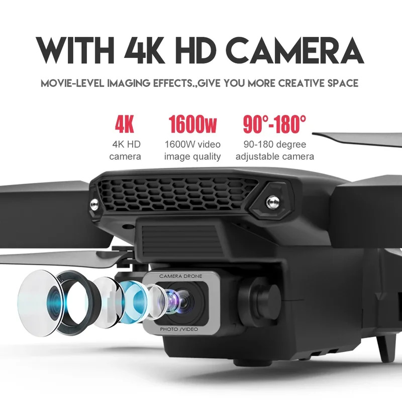 E88 Proインテリジェント折りたたみドローンは、シングル - Drone Camera のレビューと価格