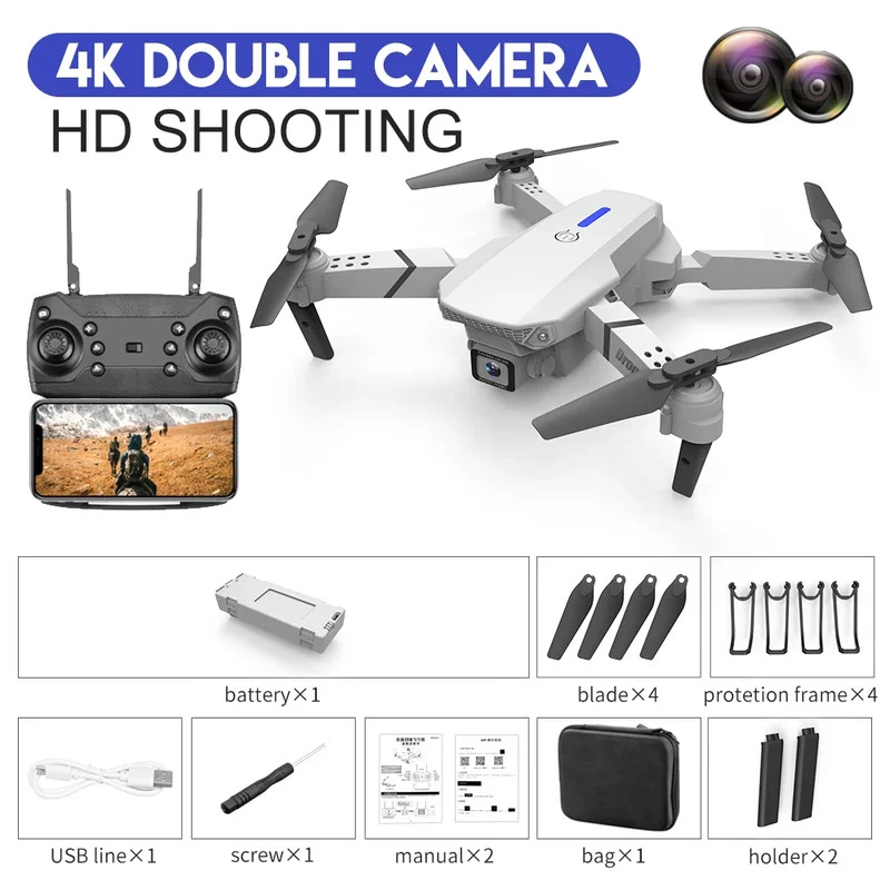 E88 Proインテリジェント折りたたみドローンは、シングル - Drone Camera のレビューと価格