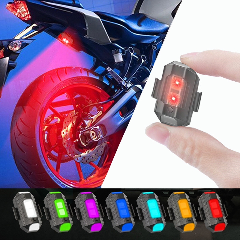 オートバイライトドローンストロボライト7色ミニUSB LED - Drone Led Light のレビューと価格