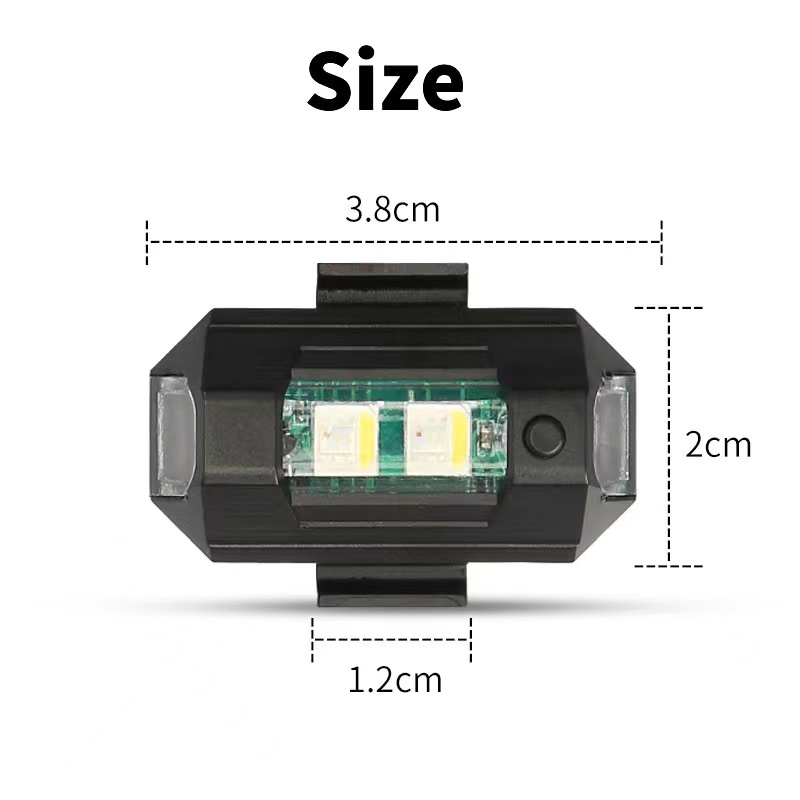 オートバイライトドローンストロボライト7色ミニUSB LED - Drone Led Light のレビューと価格