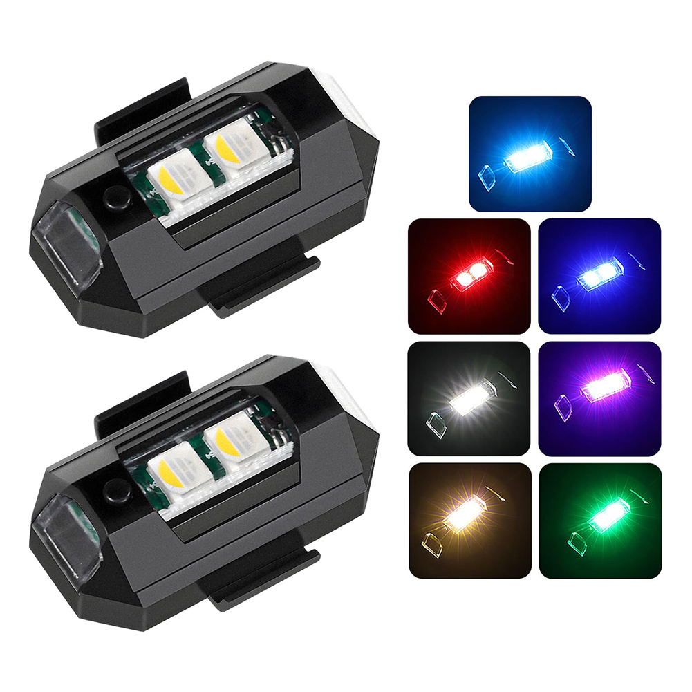 2 個ミニ LED ストロボライト装飾、7 色 LED 衝突 - Drone Led Light のレビューと価格
