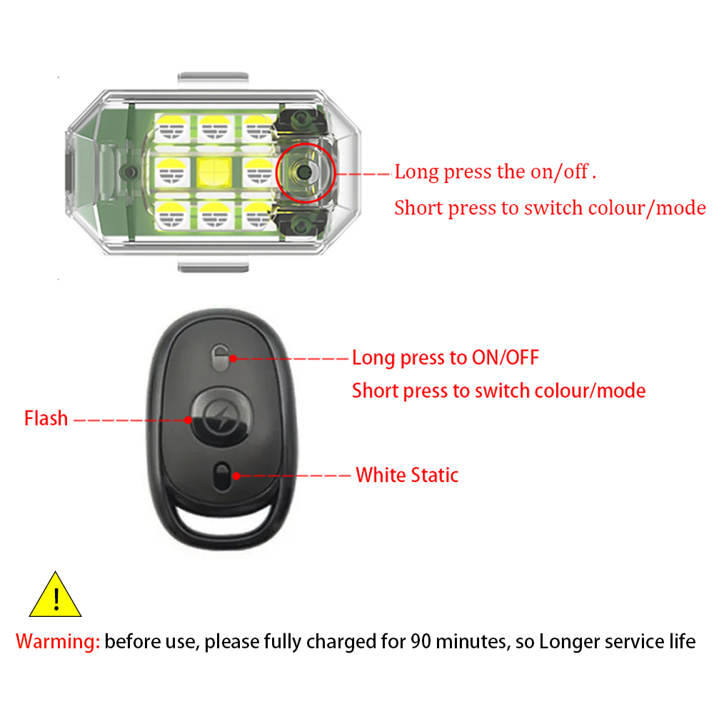 1/2/4 個ワイヤレス LED ドローンストロボライトオー - Drone Led Light のレビューと価格